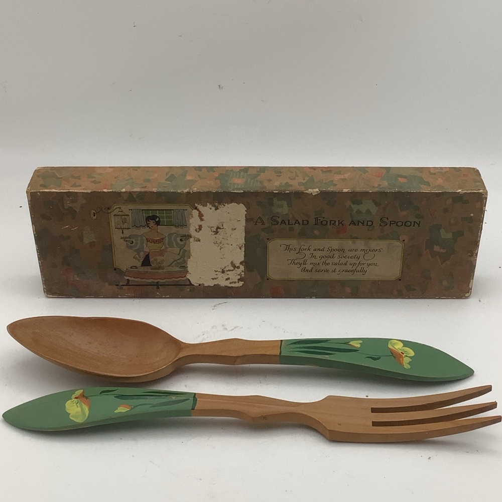 Vintage Salad Fork and Spoon Set